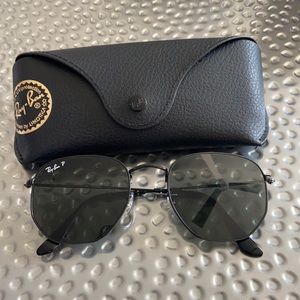 Ray-Ban Polarized Black Hexagon Sunglasses